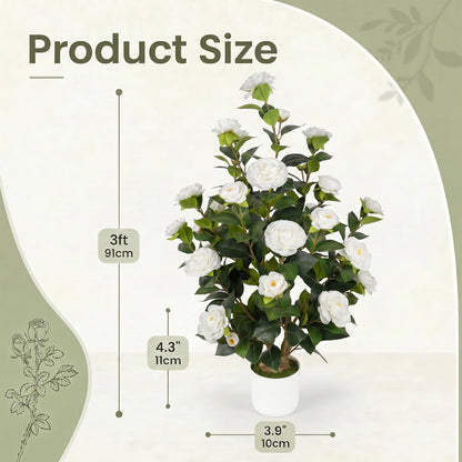 3FT Artificial Bougainvillea Tree, Faux Bougainvillea for Indoor Outdoor Decor, Lifelike Bougainvillea Artificial Flowers Plant for Outdoors, Front Porch, Entryway, Office & Living Room