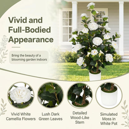 3FT Artificial Bougainvillea Tree, Faux Bougainvillea for Indoor Outdoor Decor, Lifelike Bougainvillea Artificial Flowers Plant for Outdoors, Front Porch, Entryway, Office & Living Room