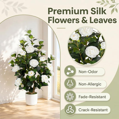 3FT Artificial Bougainvillea Tree, Faux Bougainvillea for Indoor Outdoor Decor, Lifelike Bougainvillea Artificial Flowers Plant for Outdoors, Front Porch, Entryway, Office & Living Room