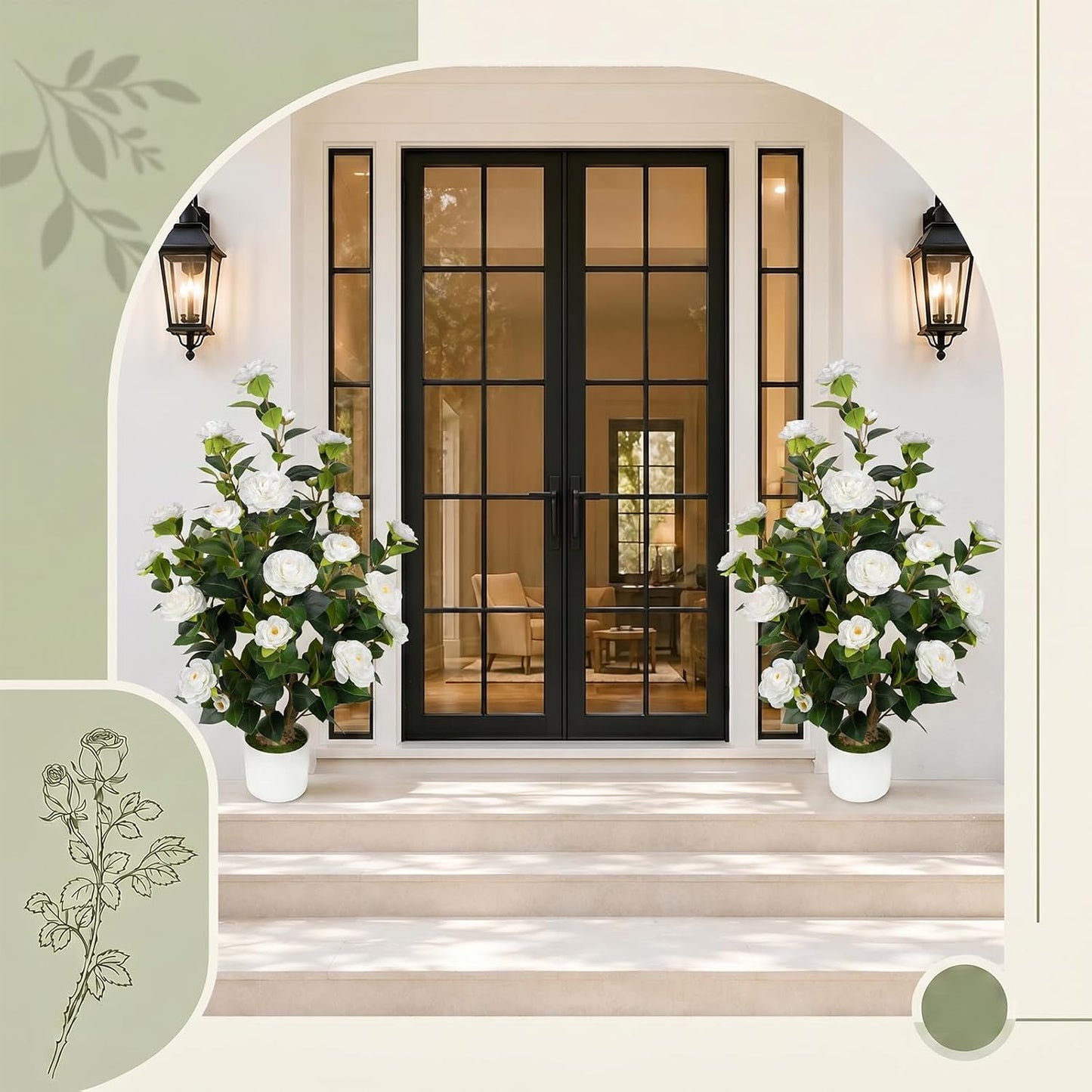 3FT Artificial Bougainvillea Tree, Faux Bougainvillea for Indoor Outdoor Decor, Lifelike Bougainvillea Artificial Flowers Plant for Outdoors, Front Porch, Entryway, Office & Living Room