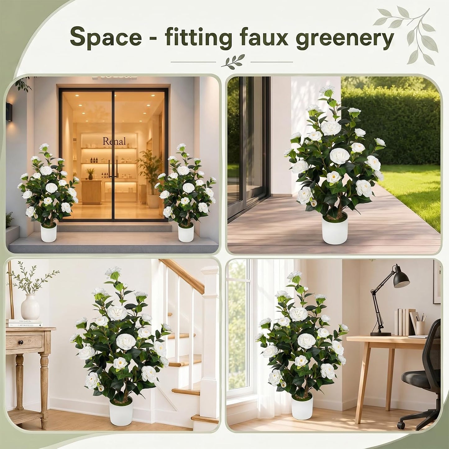 3FT Artificial Bougainvillea Tree, Faux Bougainvillea for Indoor Outdoor Decor, Lifelike Bougainvillea Artificial Flowers Plant for Outdoors, Front Porch, Entryway, Office & Living Room