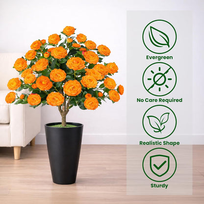 3FT Artificial Bougainvillea Tree, Faux Bougainvillea for Indoor Outdoor Decor, Lifelike Bougainvillea Artificial Flowers Plant for Outdoors, Front Porch, Entryway, Office & Living Room