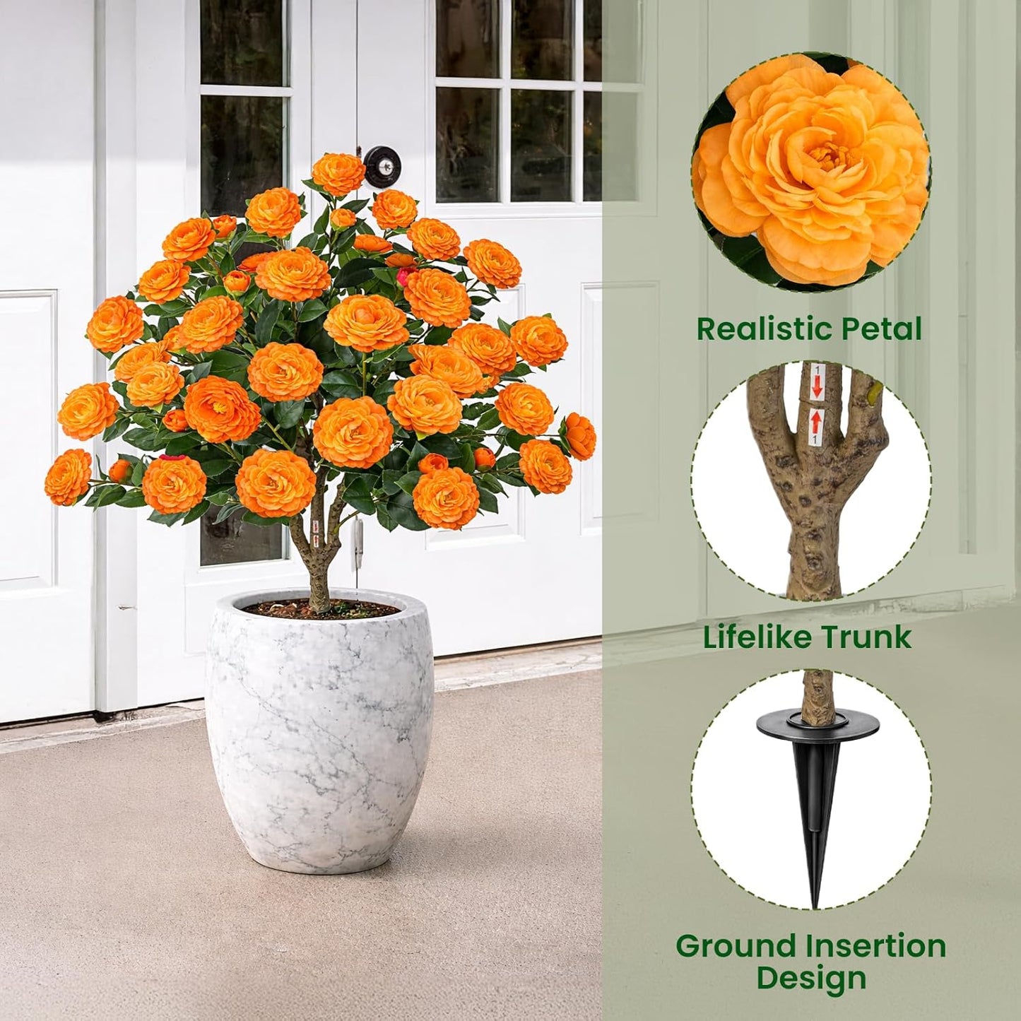 3FT Artificial Bougainvillea Tree, Faux Bougainvillea for Indoor Outdoor Decor, Lifelike Bougainvillea Artificial Flowers Plant for Outdoors, Front Porch, Entryway, Office & Living Room