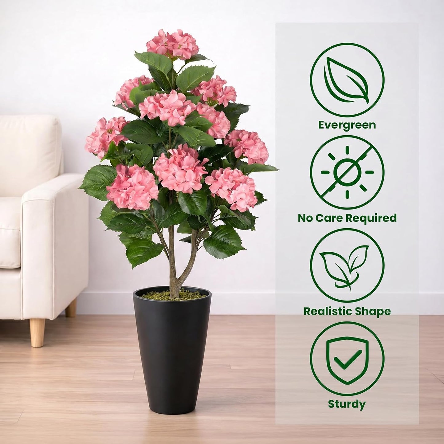 3FT Artificial Bougainvillea Tree, Faux Bougainvillea for Indoor Outdoor Decor, Lifelike Bougainvillea Artificial Flowers Plant for Outdoors, Front Porch, Entryway, Office & Living Room