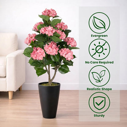 3FT Artificial Bougainvillea Tree, Faux Bougainvillea for Indoor Outdoor Decor, Lifelike Bougainvillea Artificial Flowers Plant for Outdoors, Front Porch, Entryway, Office & Living Room