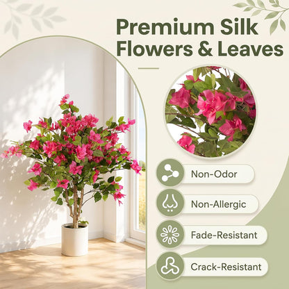 3FT Artificial Bougainvillea Tree, Faux Bougainvillea for Indoor Outdoor Decor, Lifelike Bougainvillea Artificial Flowers Plant for Outdoors, Front Porch, Entryway, Office & Living Room
