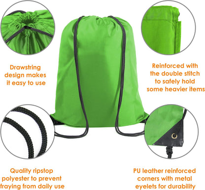 20 Pieces Yellow Cinch Sack Bags Bulk Gymsack for Christmas Sports Polyester Drawstring Backpacks for Heat Vinyl and Tie Dye Pull sinch Sackpack for Women and Men