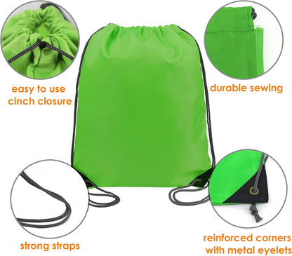 20 Pieces Yellow Cinch Sack Bags Bulk Gymsack for Christmas Sports Polyester Drawstring Backpacks for Heat Vinyl and Tie Dye Pull sinch Sackpack for Women and Men