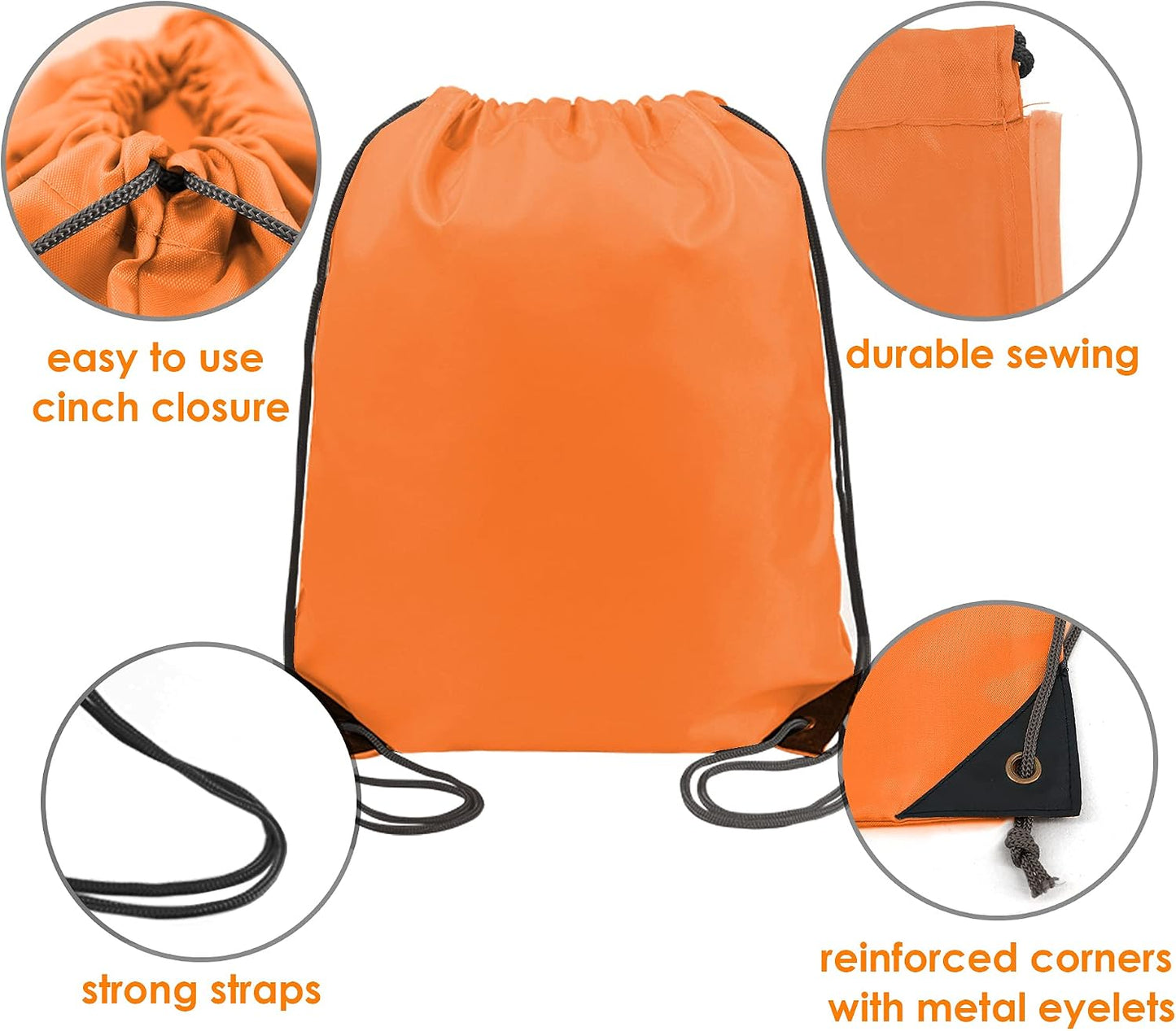 20 Pieces Yellow Cinch Sack Bags Bulk Gymsack for Christmas Sports Polyester Drawstring Backpacks for Heat Vinyl and Tie Dye Pull sinch Sackpack for Women and Men
