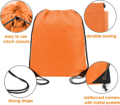 20 Pieces Yellow Cinch Sack Bags Bulk Gymsack for Christmas Sports Polyester Drawstring Backpacks for Heat Vinyl and Tie Dye Pull sinch Sackpack for Women and Men