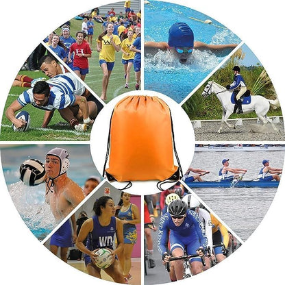 20 Pieces Yellow Cinch Sack Bags Bulk Gymsack for Christmas Sports Polyester Drawstring Backpacks for Heat Vinyl and Tie Dye Pull sinch Sackpack for Women and Men