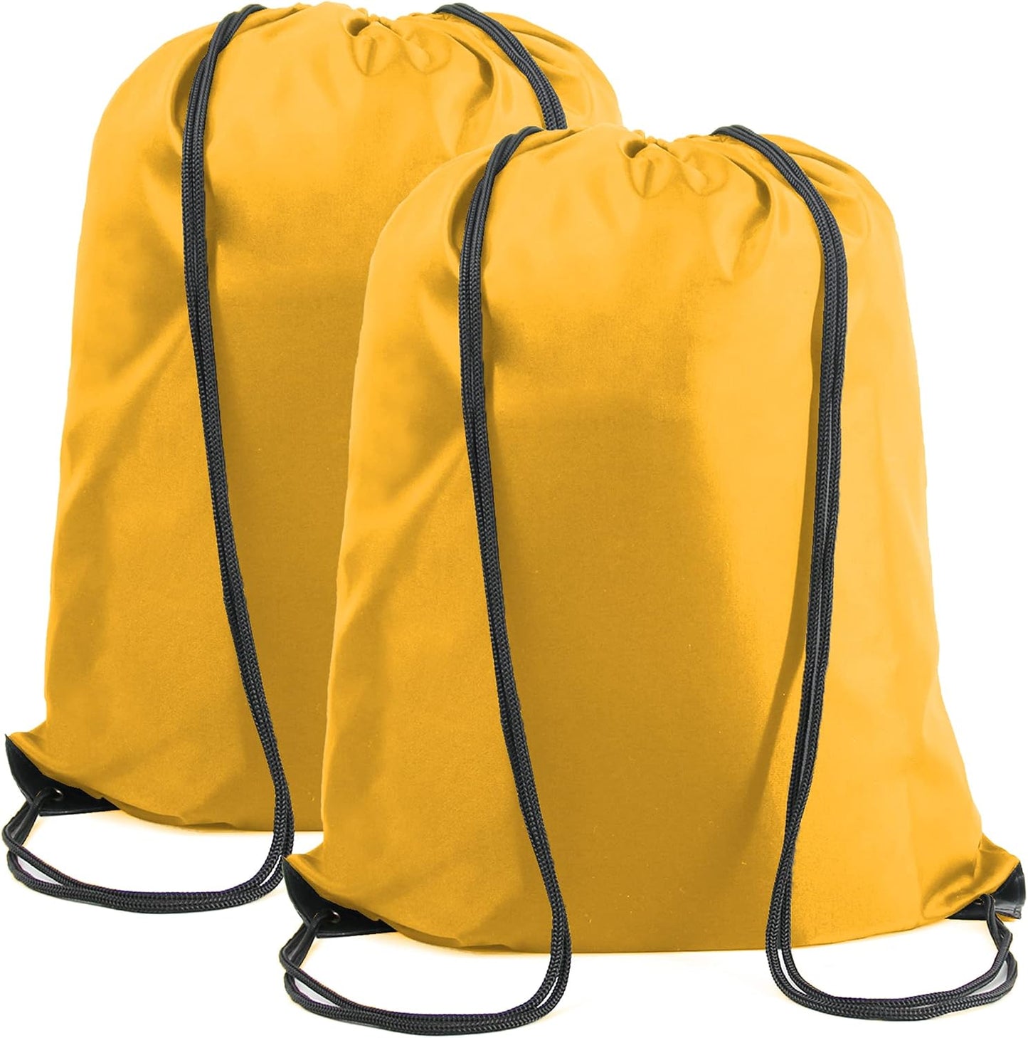 20 Pieces Yellow Cinch Sack Bags Bulk Gymsack for Christmas Sports Polyester Drawstring Backpacks for Heat Vinyl and Tie Dye Pull sinch Sackpack for Women and Men
