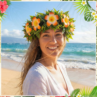 30 Pcs Hawaiian Plumeria Frangipani Artificial Flowers Fake Tropical Flowers with Stems for DIY Birthday Gifts Wedding Home Hawaiian Party Decor Table Centerpiece (Orange)