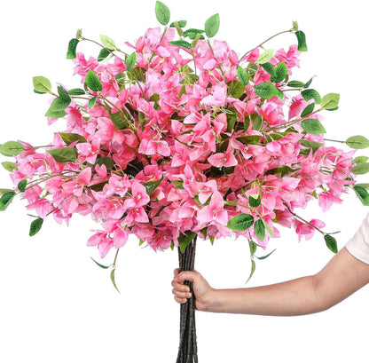 60 Pcs Artificial Faux Bougainvillea Fake Flower Silk Bougainvillea Branches UV Resistant Outdoor Indoor Decoration for Wedding Home Centerpieces Outside Decor (Rose Purple)