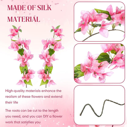60 Pcs Artificial Faux Bougainvillea Fake Flower Silk Bougainvillea Branches UV Resistant Outdoor Indoor Decoration for Wedding Home Centerpieces Outside Decor (Rose Purple)