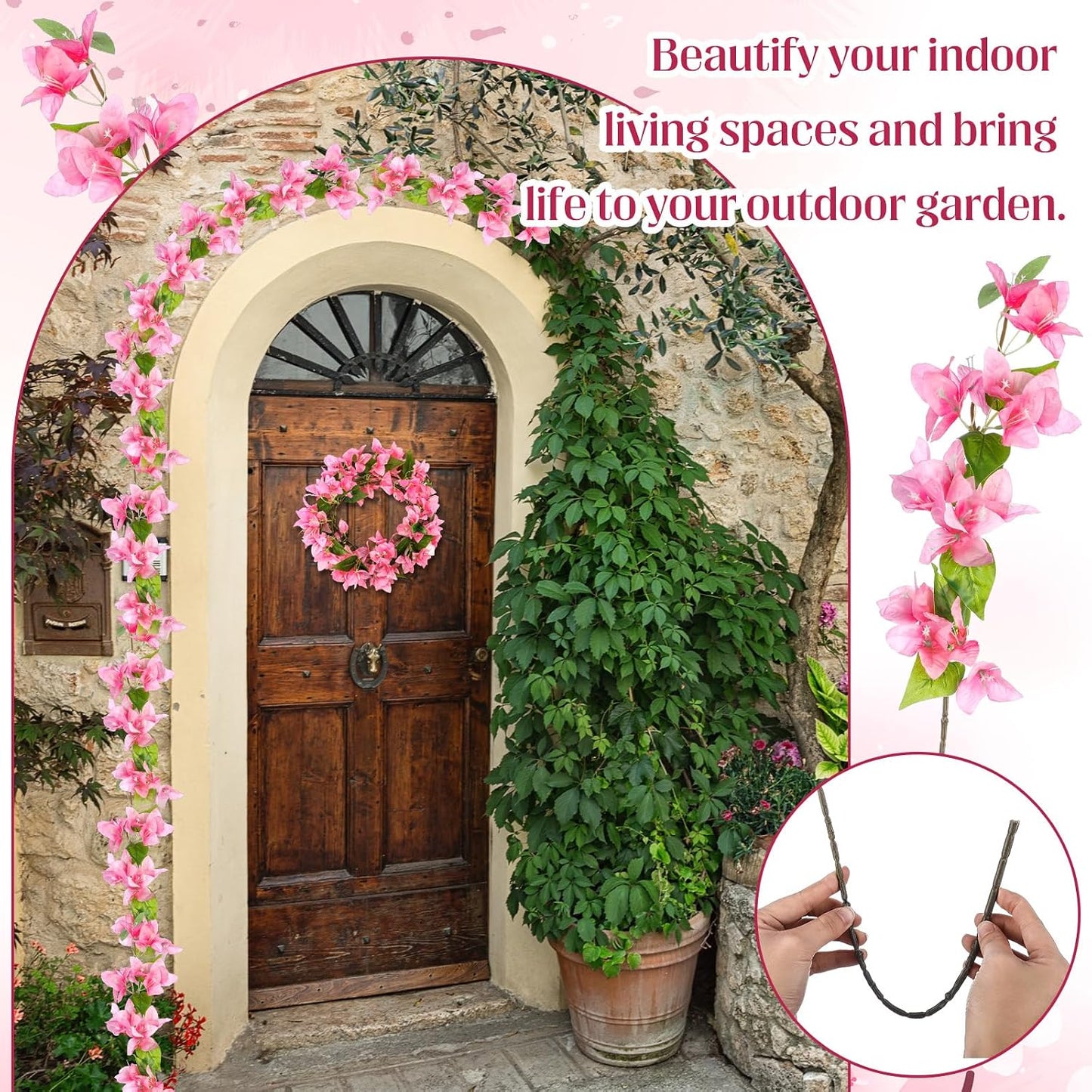 60 Pcs Artificial Faux Bougainvillea Fake Flower Silk Bougainvillea Branches UV Resistant Outdoor Indoor Decoration for Wedding Home Centerpieces Outside Decor (Rose Purple)