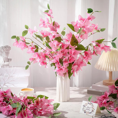 60 Pcs Artificial Faux Bougainvillea Fake Flower Silk Bougainvillea Branches UV Resistant Outdoor Indoor Decoration for Wedding Home Centerpieces Outside Decor (Rose Purple)