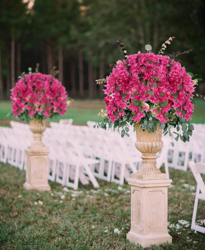 4PCS Bougainvillea Artificial Flowers 42" Long Stem Pink Faux Silk Bougainvillea Flowers Fake Hanging Flower Branches for Wedding Table Centerpieces Home Garden Arch Wall Decorations (Deep Pink)