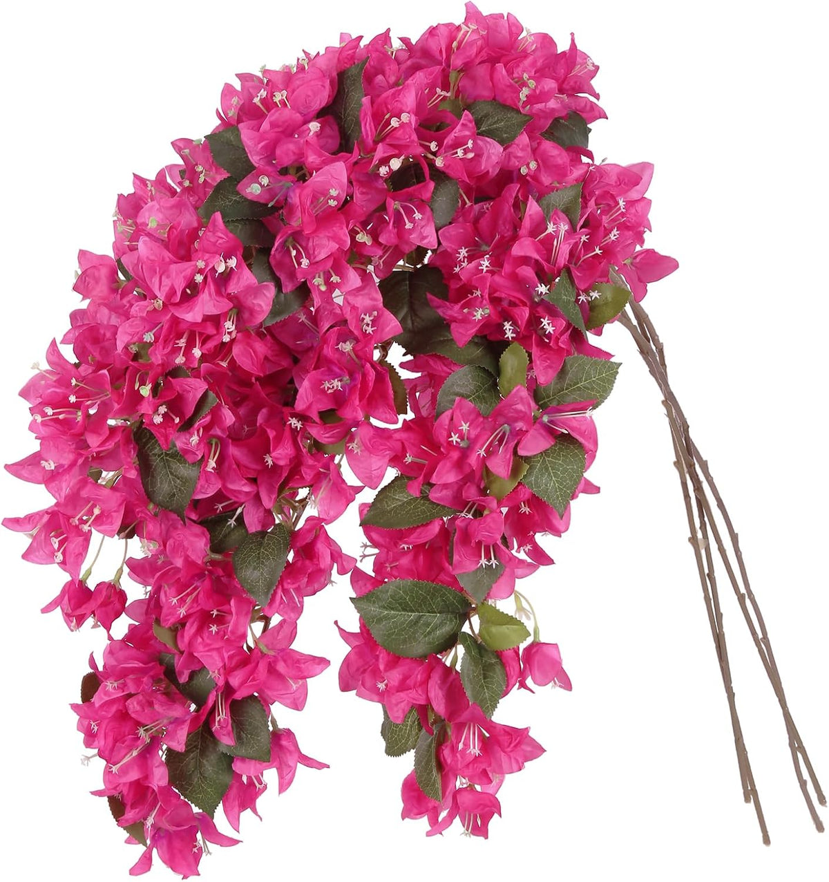 4PCS Bougainvillea Artificial Flowers 42" Long Stem Pink Faux Silk Bougainvillea Flowers Fake Hanging Flower Branches for Wedding Table Centerpieces Home Garden Arch Wall Decorations (Deep Pink)