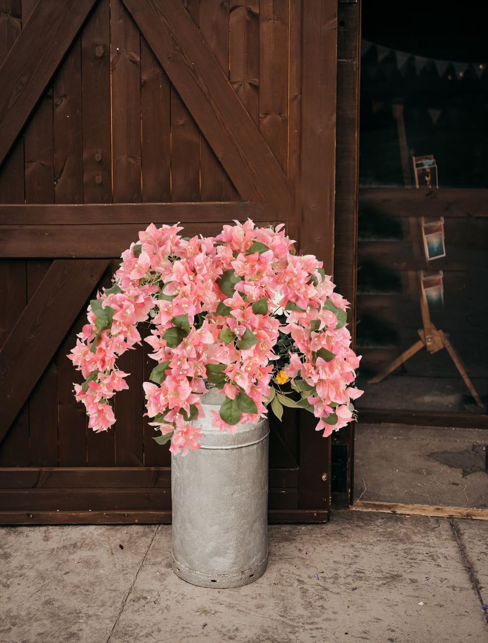 4PCS Bougainvillea Artificial Flowers 42" Long Stem Pink Faux Silk Bougainvillea Flowers Fake Hanging Flower Branches for Wedding Table Centerpieces Home Garden Arch Wall Decorations (Deep Pink)