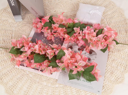 4PCS Bougainvillea Artificial Flowers 42" Long Stem Pink Faux Silk Bougainvillea Flowers Fake Hanging Flower Branches for Wedding Table Centerpieces Home Garden Arch Wall Decorations (Deep Pink)