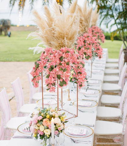 4PCS Bougainvillea Artificial Flowers 42" Long Stem Pink Faux Silk Bougainvillea Flowers Fake Hanging Flower Branches for Wedding Table Centerpieces Home Garden Arch Wall Decorations (Deep Pink)