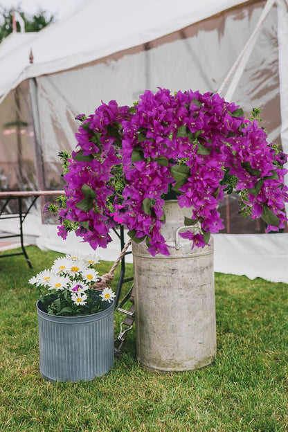 4PCS Bougainvillea Artificial Flowers 42" Long Stem Pink Faux Silk Bougainvillea Flowers Fake Hanging Flower Branches for Wedding Table Centerpieces Home Garden Arch Wall Decorations (Deep Pink)