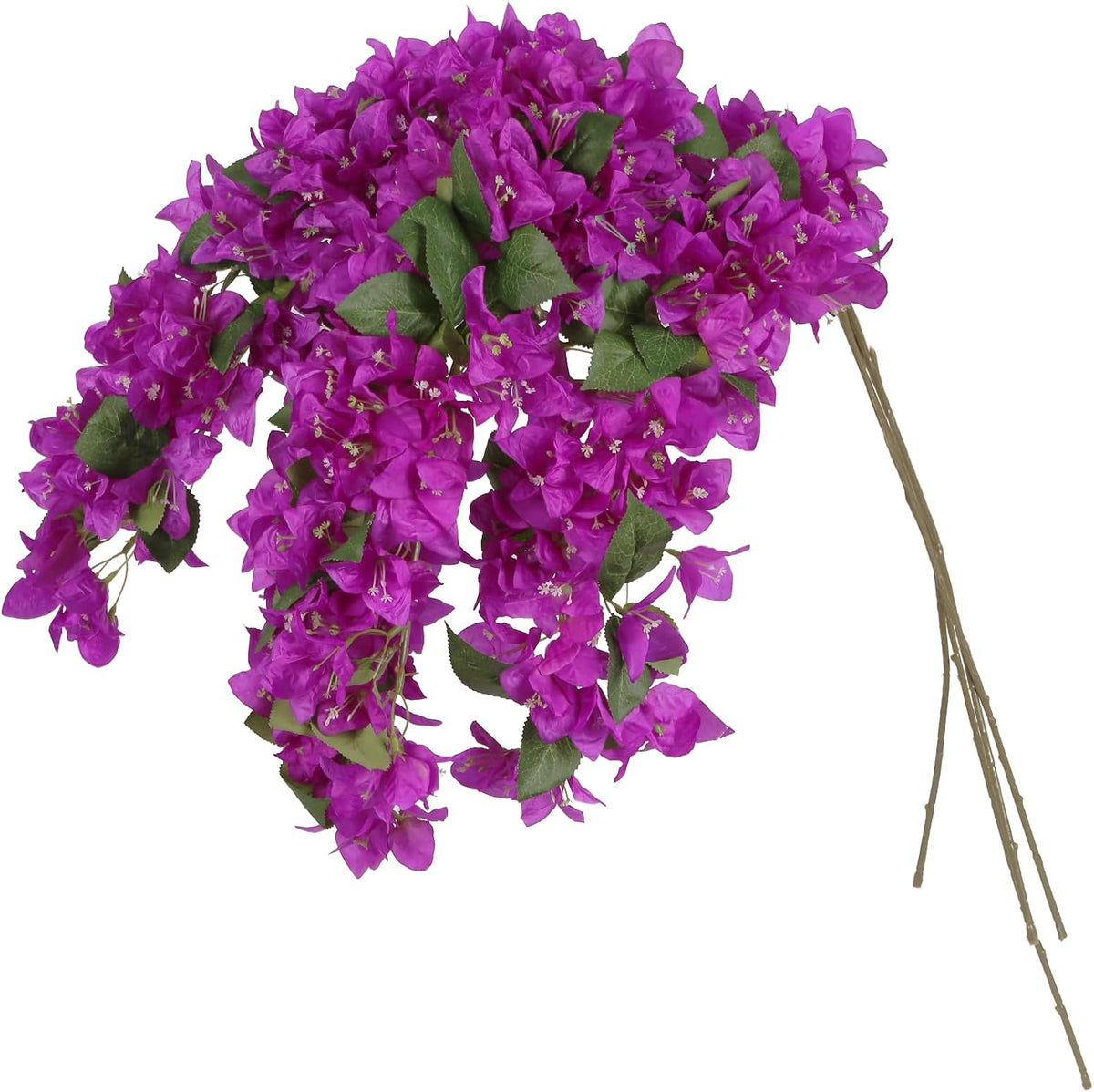 4PCS Bougainvillea Artificial Flowers 42" Long Stem Pink Faux Silk Bougainvillea Flowers Fake Hanging Flower Branches for Wedding Table Centerpieces Home Garden Arch Wall Decorations (Deep Pink)
