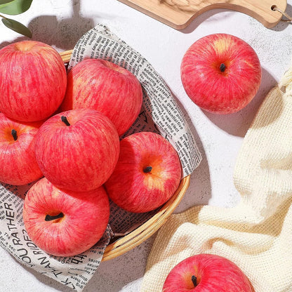 Fake Fruit Artificial Apples, Set of 6 Decorative Fruit Lifelike Faux Apples Realistic Fruits Apple Decorations for Kitchen, Realistic Fake Fruits Party Props Home Decor