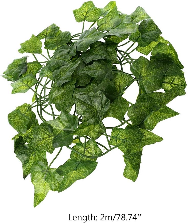 Reptile Terrarium Box Artificial Vine Decoration Lizard Green Leaves Fake Bearded Dragon Accessories Driftwood Reptile Supplies Reptile Heating Pad Reptile Tank Terrarium Reptile Plant