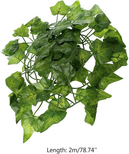 Reptile Terrarium Box Artificial Vine Decoration Lizard Green Leaves Fake Bearded Dragon Accessories Driftwood Reptile Supplies Reptile Heating Pad Reptile Tank Terrarium Reptile Plant