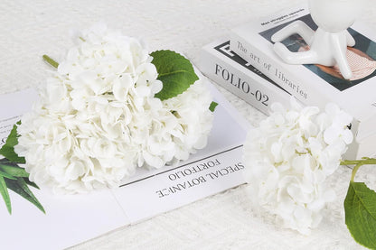 6PCS Real Touch Hydrangea Artificial Flowers Green Full Faux Hydrangea Flowers with Stems Latex Realistic Fake Hydrangeas for Home Table Centerpieces Wedding Bouquets Party Decoration (Green)