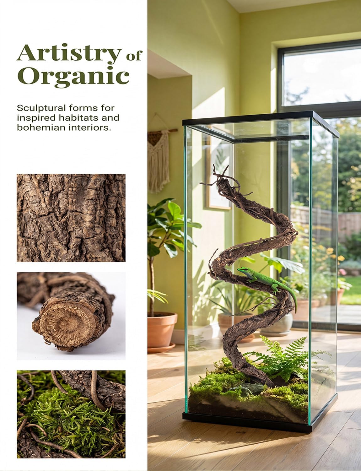 4PCS Bendable Artificial Brown Tree Twigs Branches, Fake Trunk Garland Twigs Grape Vines, Realistic Wall Hanging Artificial Plants for Wedding, Home Living and Outdoor Garden Decoration