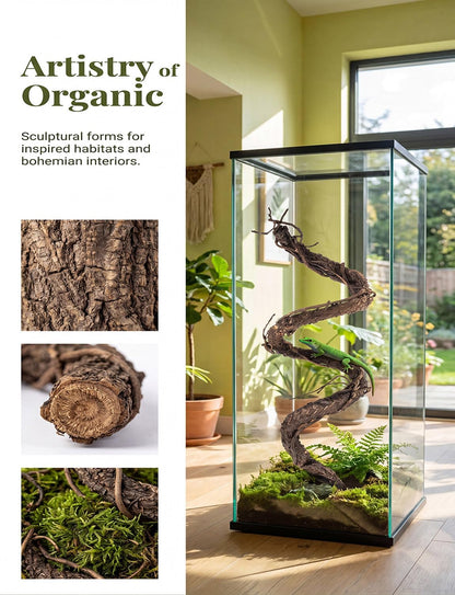 4PCS Bendable Artificial Brown Tree Twigs Branches, Fake Trunk Garland Twigs Grape Vines, Realistic Wall Hanging Artificial Plants for Wedding, Home Living and Outdoor Garden Decoration