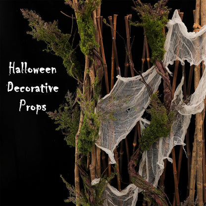 78" Large Bendable Fake Tree Trunk Branch Wall Hanging Moss Vine | Artificial Plants Leaves Grapevine Faux Thick Tree Twig Greenery Stems Cherry Blossom Garland for Halloween Forest Decoration