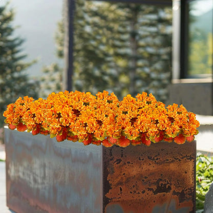 2 Pcs Artificial Geranium Flowers for Outdoors Silk Flowers Outside UV Resistant Red Fake Geraniums Bush Faux Flowers for Planter Outdoor Decor Indoor Garden Patio Table Centerpiece
