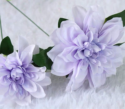 10 Heads Dahlia Fake Flowers Artificial Dahlia Flower Faux Flowers Purple