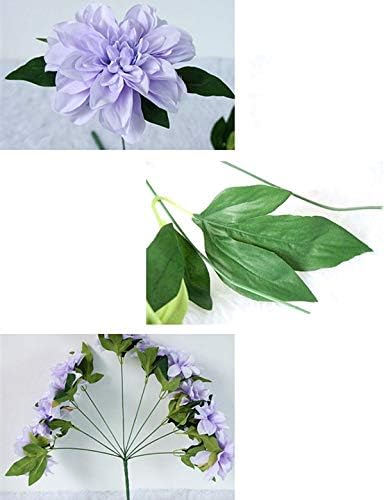 10 Heads Dahlia Fake Flowers Artificial Dahlia Flower Faux Flowers Purple