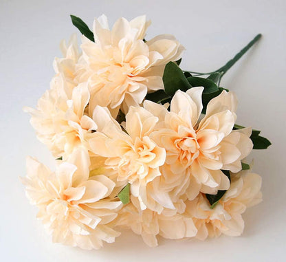 10 Heads Dahlia Fake Flowers Artificial Dahlia Flower Faux Flowers Purple
