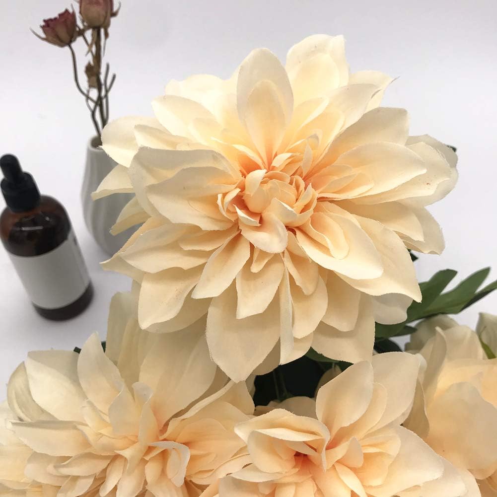 10 Heads Dahlia Fake Flowers Artificial Dahlia Flower Faux Flowers Purple