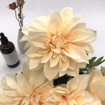 10 Heads Dahlia Fake Flowers Artificial Dahlia Flower Faux Flowers Purple