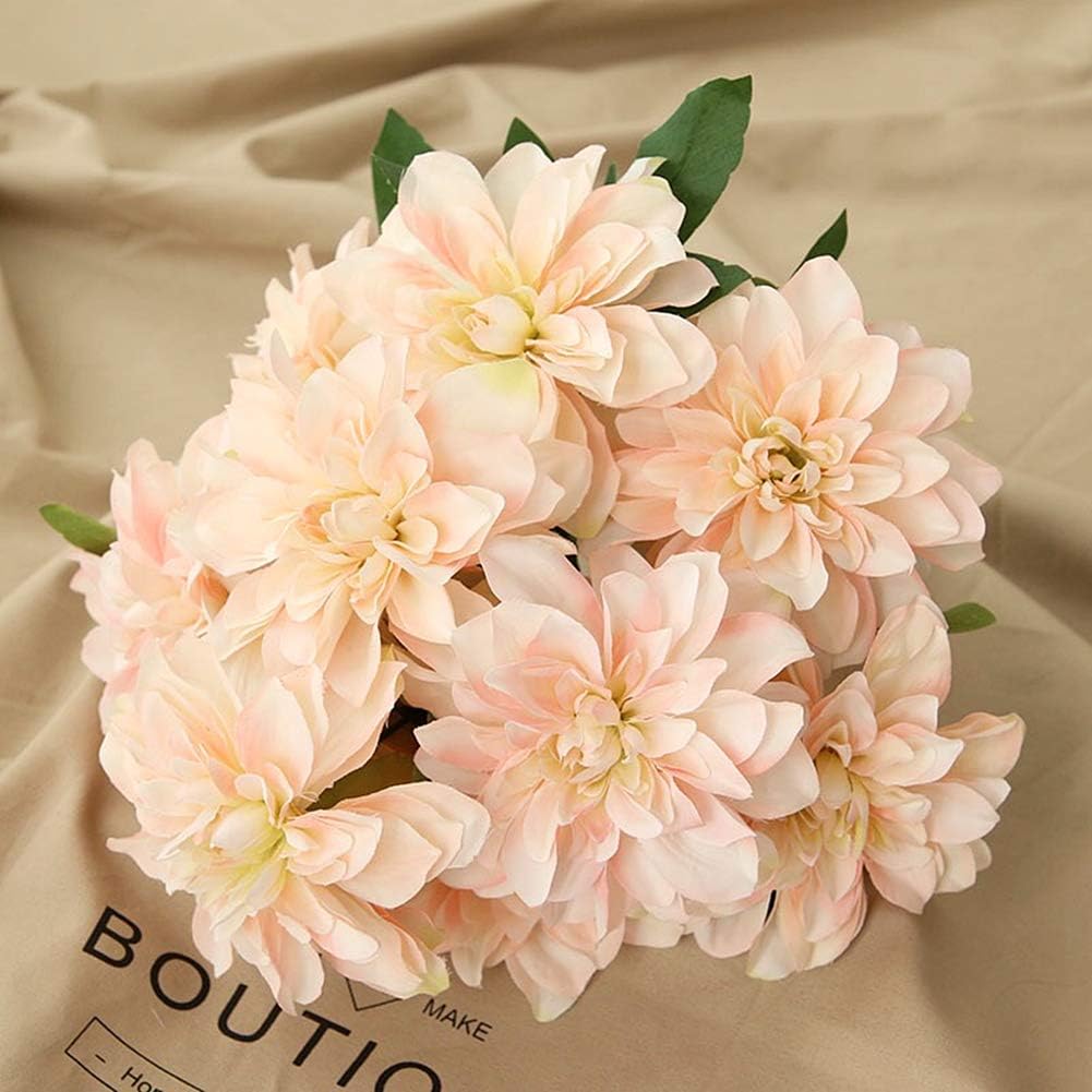 10 Heads Dahlia Fake Flowers Artificial Dahlia Flower Faux Flowers Purple