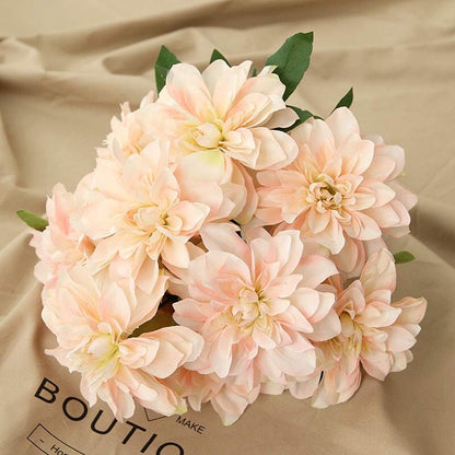 10 Heads Dahlia Fake Flowers Artificial Dahlia Flower Faux Flowers Purple