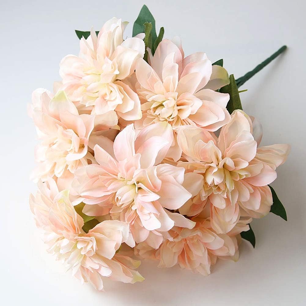 10 Heads Dahlia Fake Flowers Artificial Dahlia Flower Faux Flowers Purple
