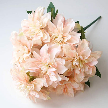10 Heads Dahlia Fake Flowers Artificial Dahlia Flower Faux Flowers Purple