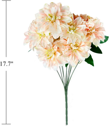 10 Heads Dahlia Fake Flowers Artificial Dahlia Flower Faux Flowers Purple