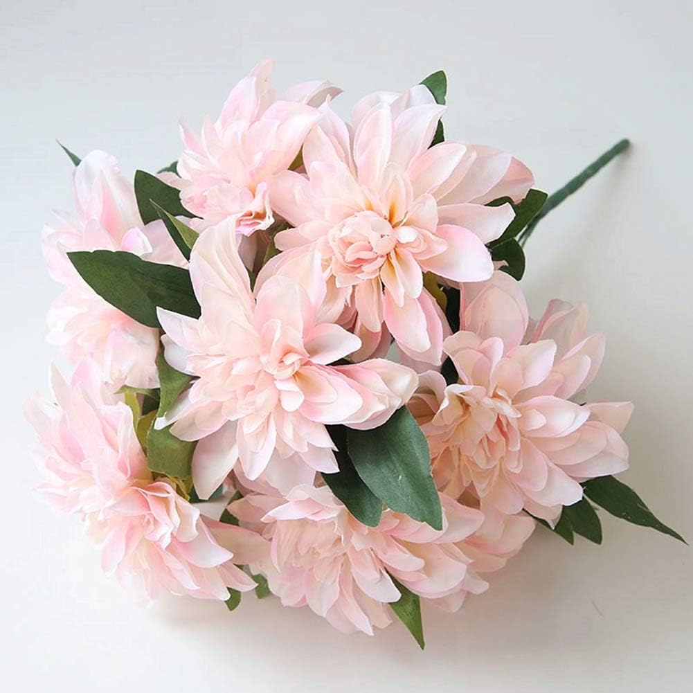 10 Heads Dahlia Fake Flowers Artificial Dahlia Flower Faux Flowers Purple