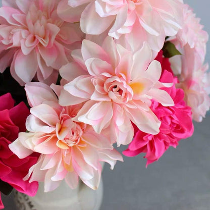 10 Heads Dahlia Fake Flowers Artificial Dahlia Flower Faux Flowers Purple