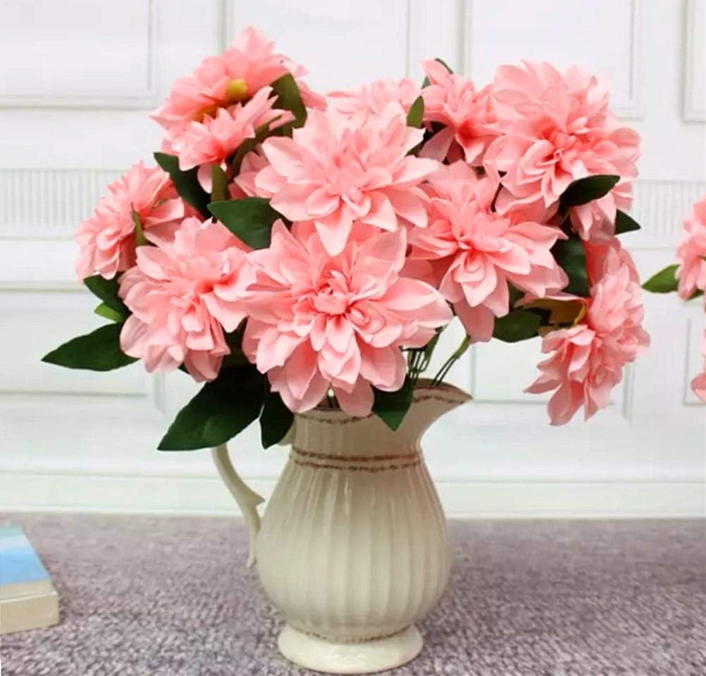 10 Heads Dahlia Fake Flowers Artificial Dahlia Flower Faux Flowers Purple