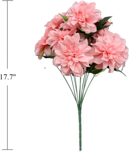 10 Heads Dahlia Fake Flowers Artificial Dahlia Flower Faux Flowers Purple